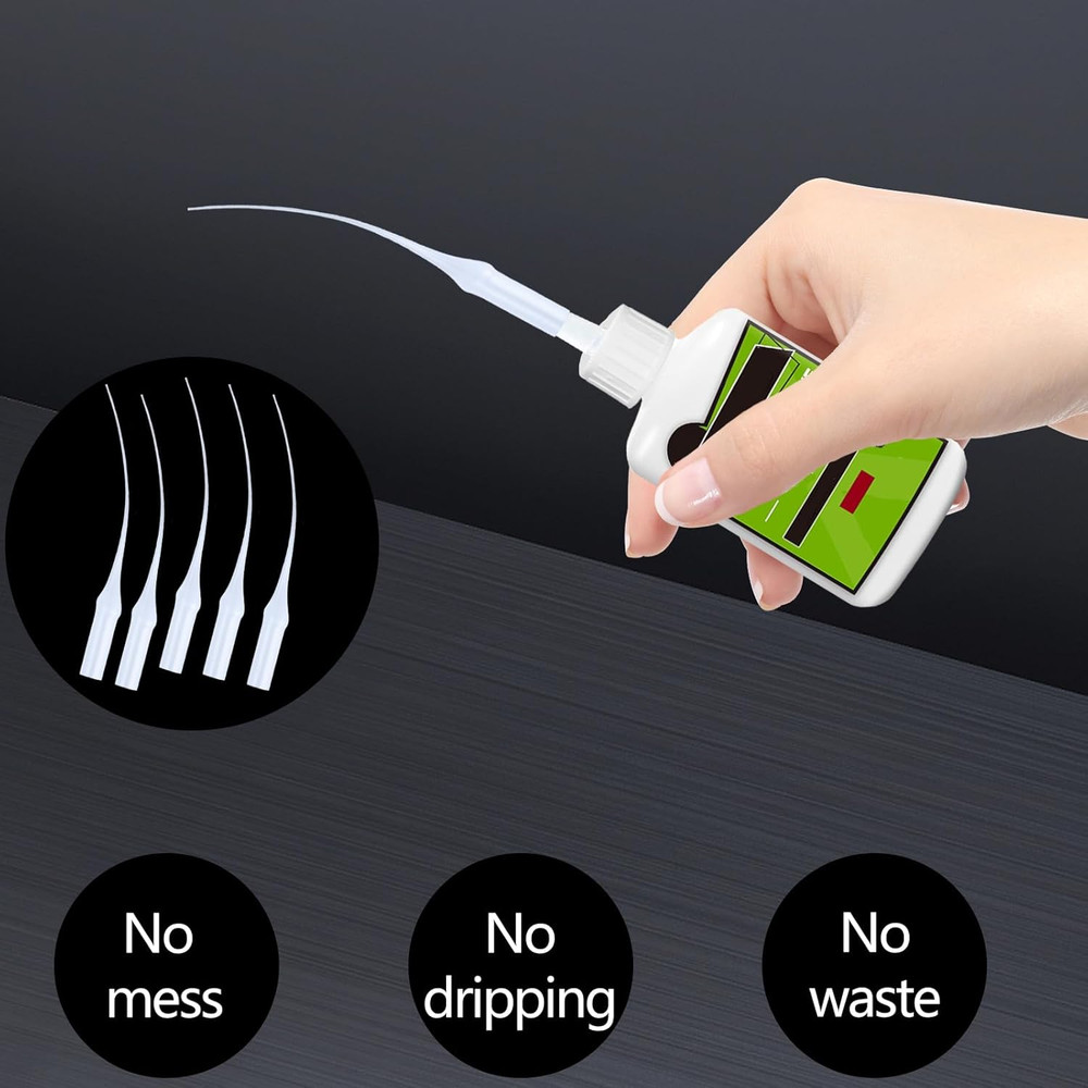 200PCS Micro-Tips Glue Extender Precision Applicator Plastic Glue Bottle Tips fo