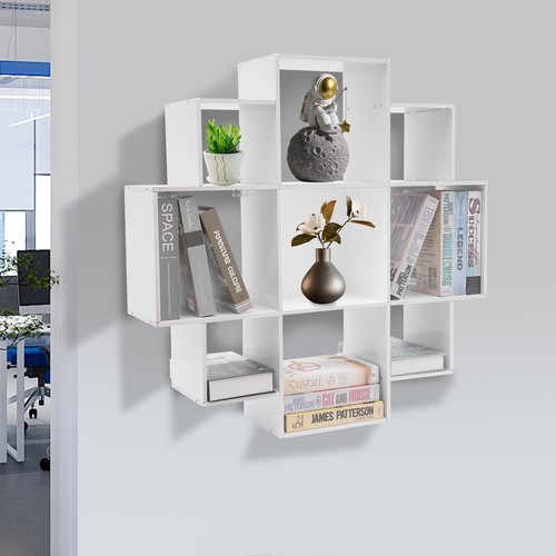 Wall Mounted Display Bookcase Book Shelf Home Decor Storage Rack Shelving Unit