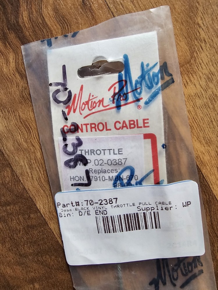MOTION PRO BLACK VINYL THROTTLE PULL CABLE 02-0387