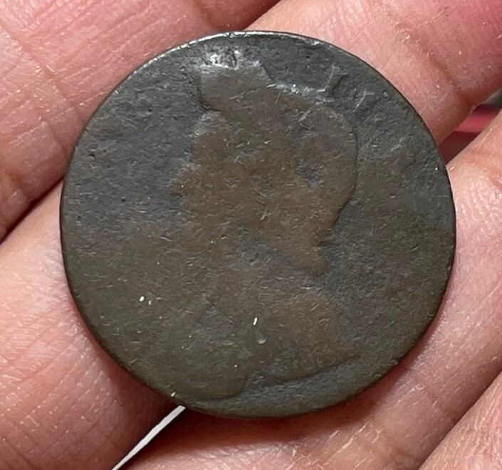 Early Great Britain Half Penny Coin Low Grade
