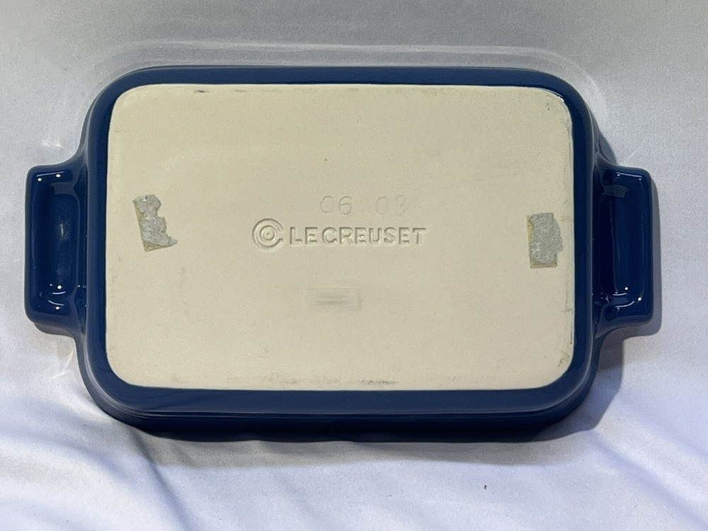 Le Creuset Small Blue Rectangular Stoneware 11-20 Baking Casserole Dish 7"x5"
