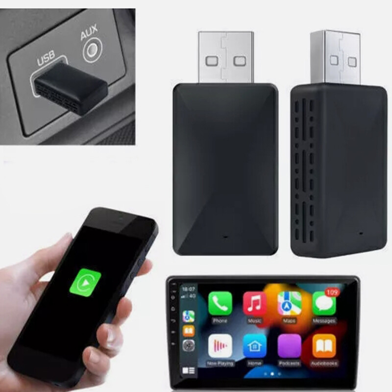 2-in-1 Wireless CarPlay Adapter&Android Auto Wireless Adapter, Plug&Play