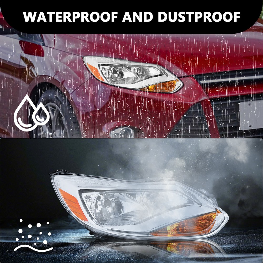 For Ford Focus 2012-2014 Headlights Headlamp Light Driver & Passenger Left+Right