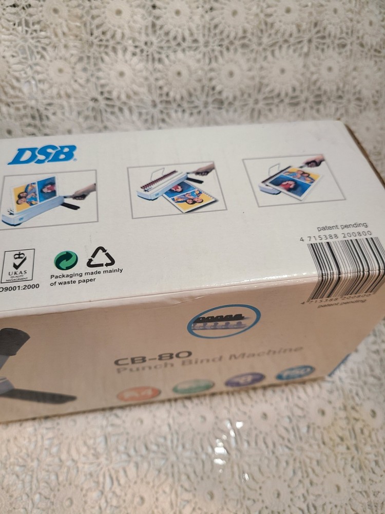 DSB CombBind CB80 Manual Punch & Binding Machine w/ Box NOS~2 Boxes Binding Comb