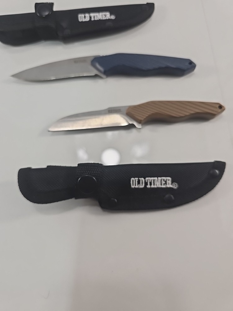 Old Timer Combo Pack of 2 Fixed Blade Knives with Sheaths