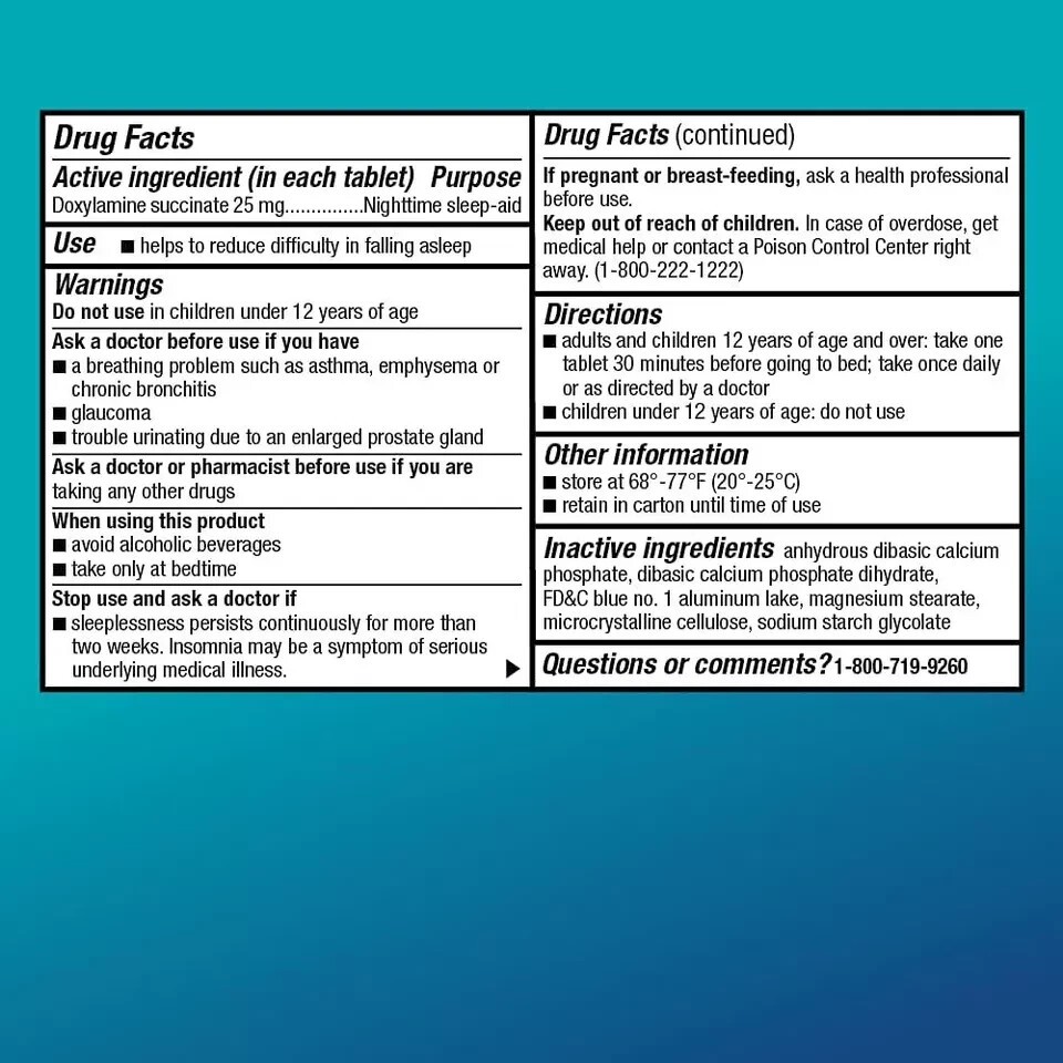 Amazon Basic Care Nighttime Sleep Aid Tablets For Adults Doxylamine Succinate