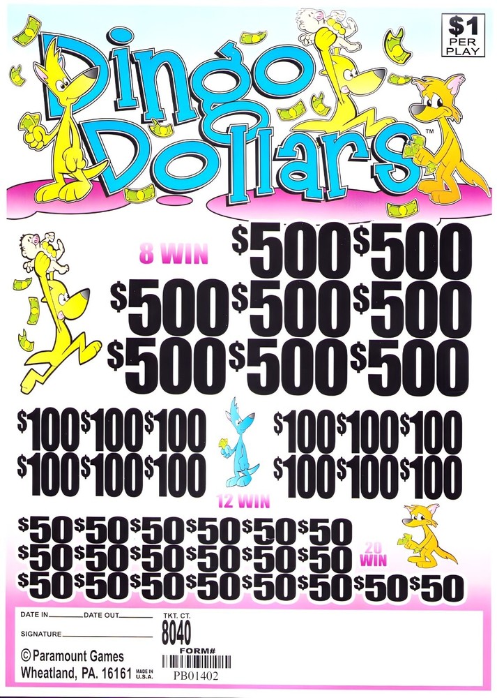 Pull Tab Tickets - Jar Tickets - Game - Dingo Dollars