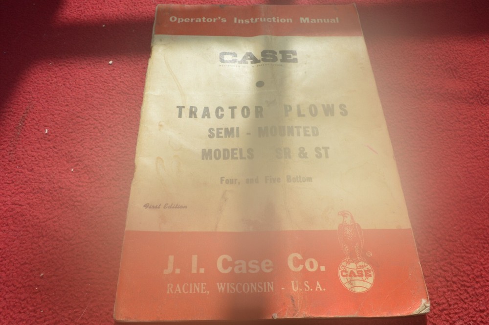 Case Tractor SR ST Plow Operator's Manual AMIL15