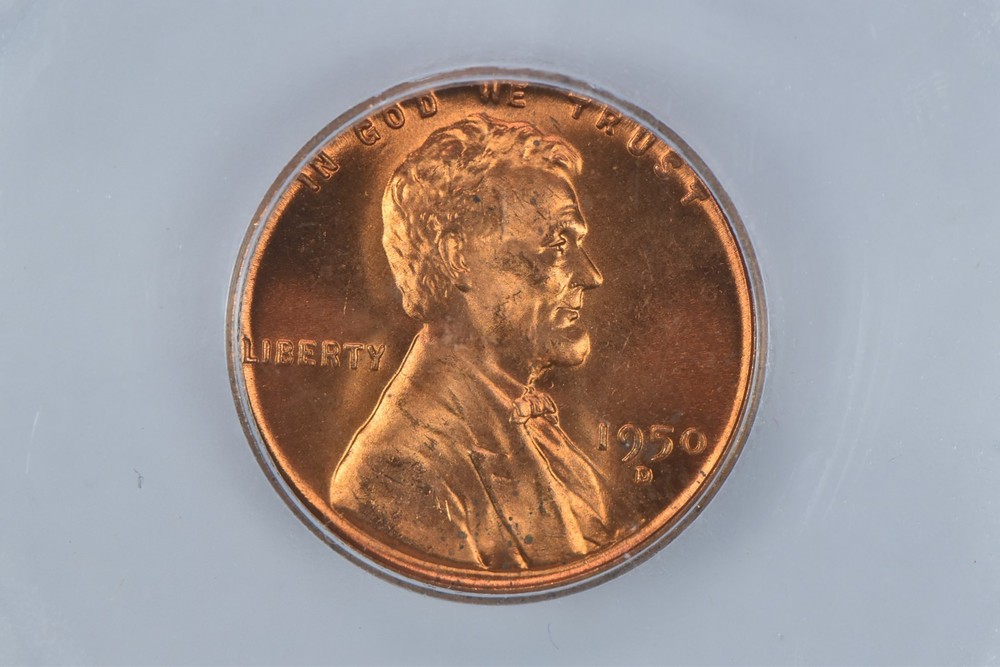 1950-D Lincoln Wheat Cent MS66 RD ICG