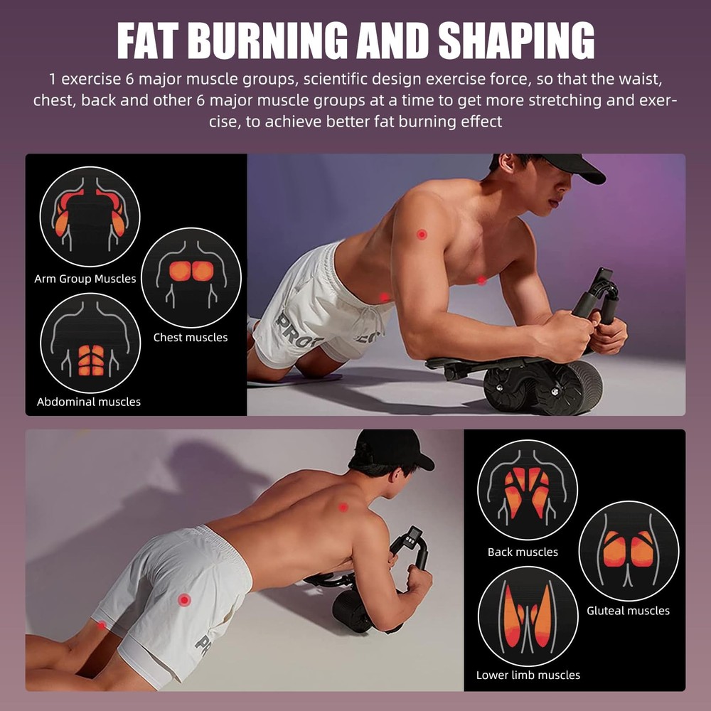 Uota Ab Roller Wheel Elbow Support, Auto Rebound, Stable Abdominal Workout