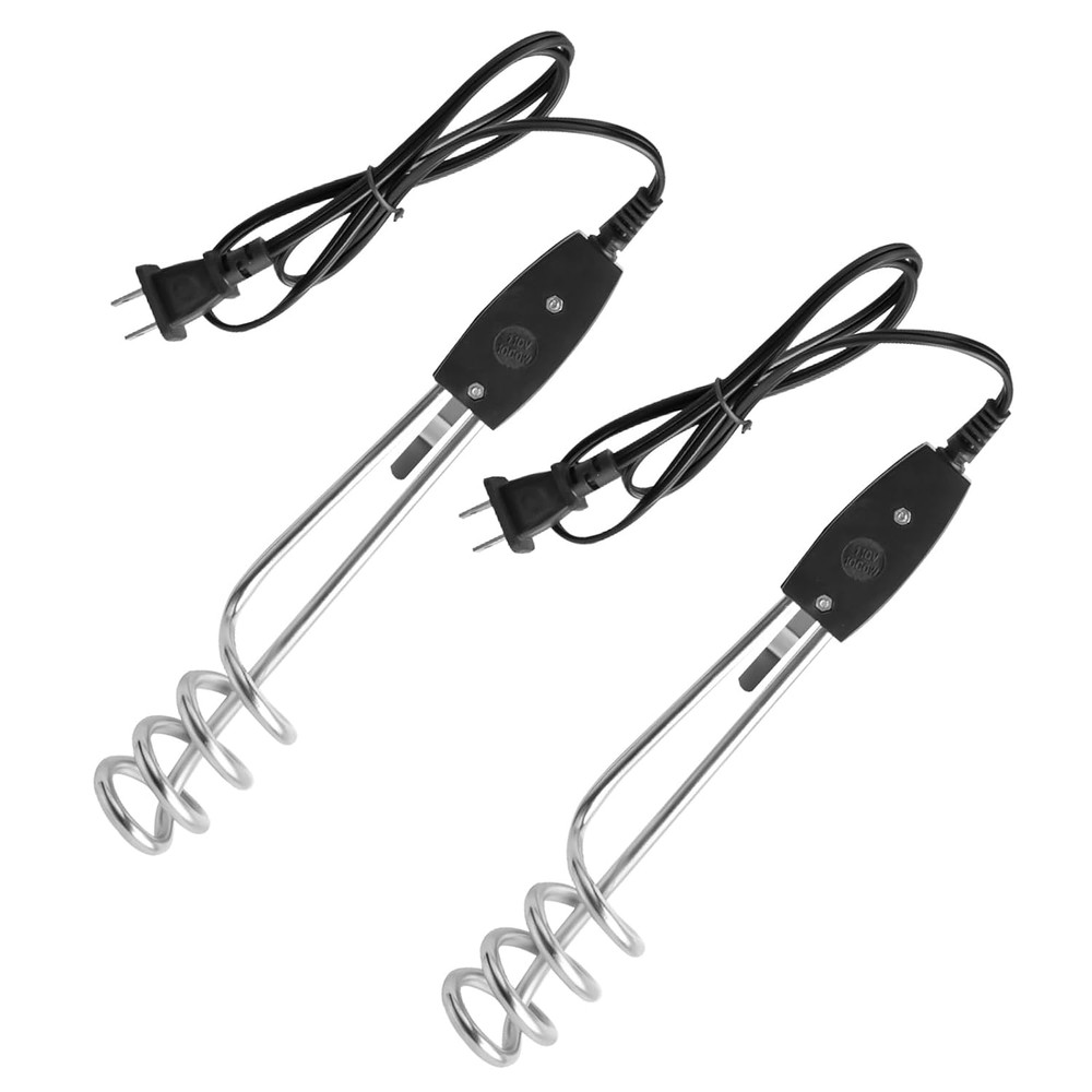 2 Pcs 1000W-110V Immersion Water Heater - 10In Immersion Electric Water Heater -