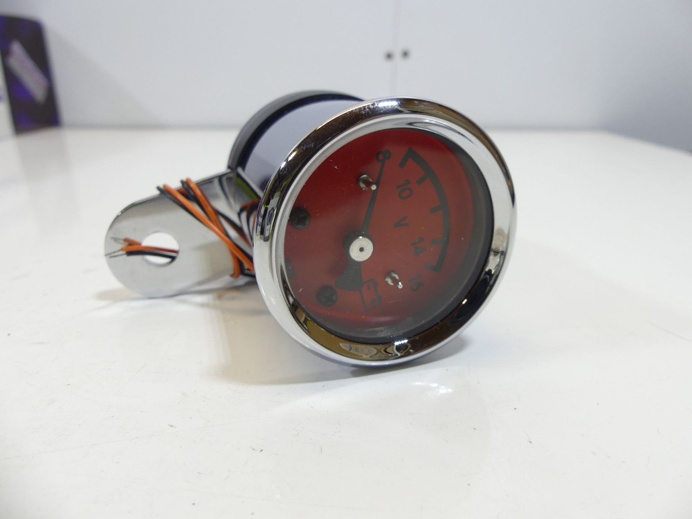 MMB battery indicator voltage indicator 16V ø48mm chrome/red mm3255