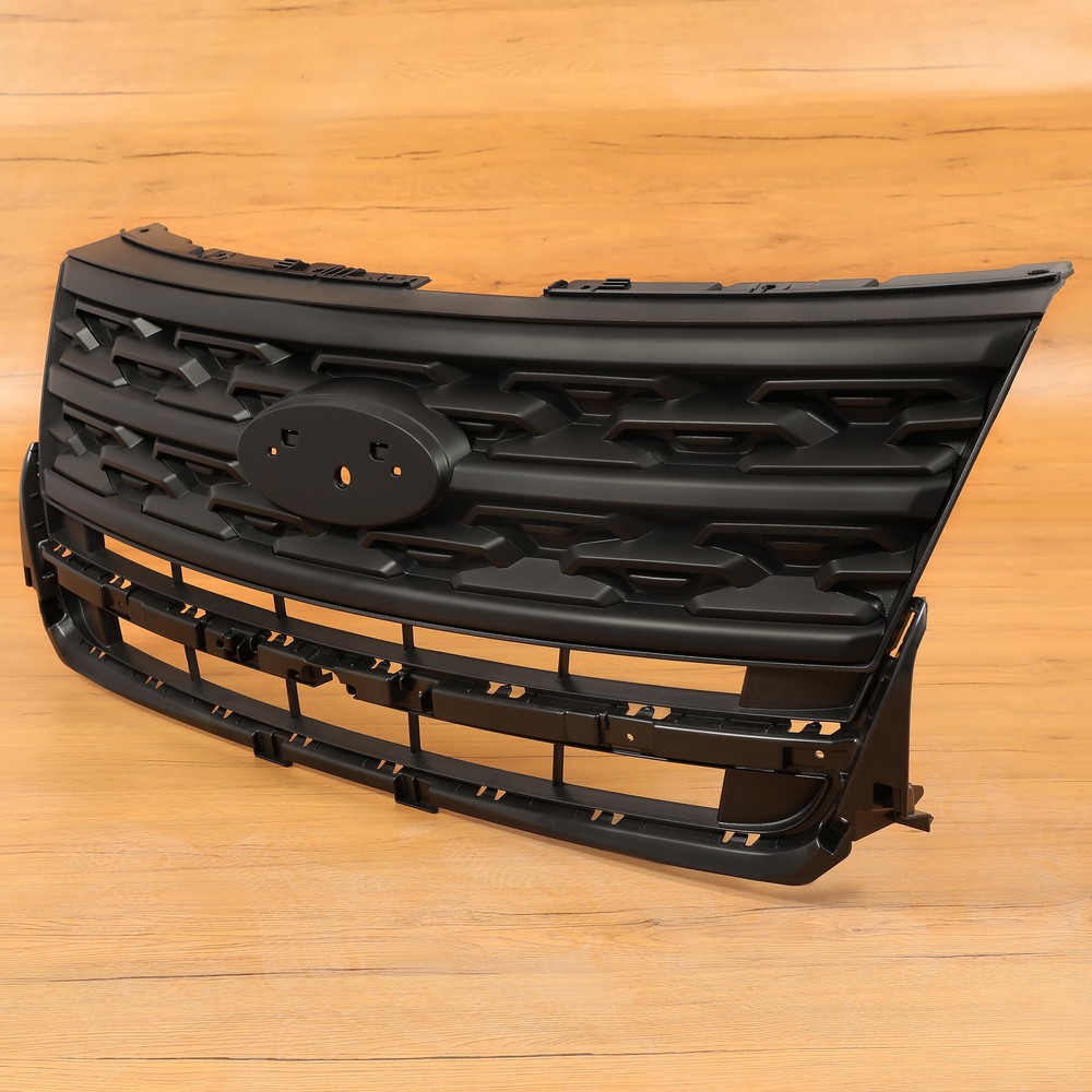For Ford Explorer 2018-2019 Black Front Bumper Upper Grille Black ABS Painted