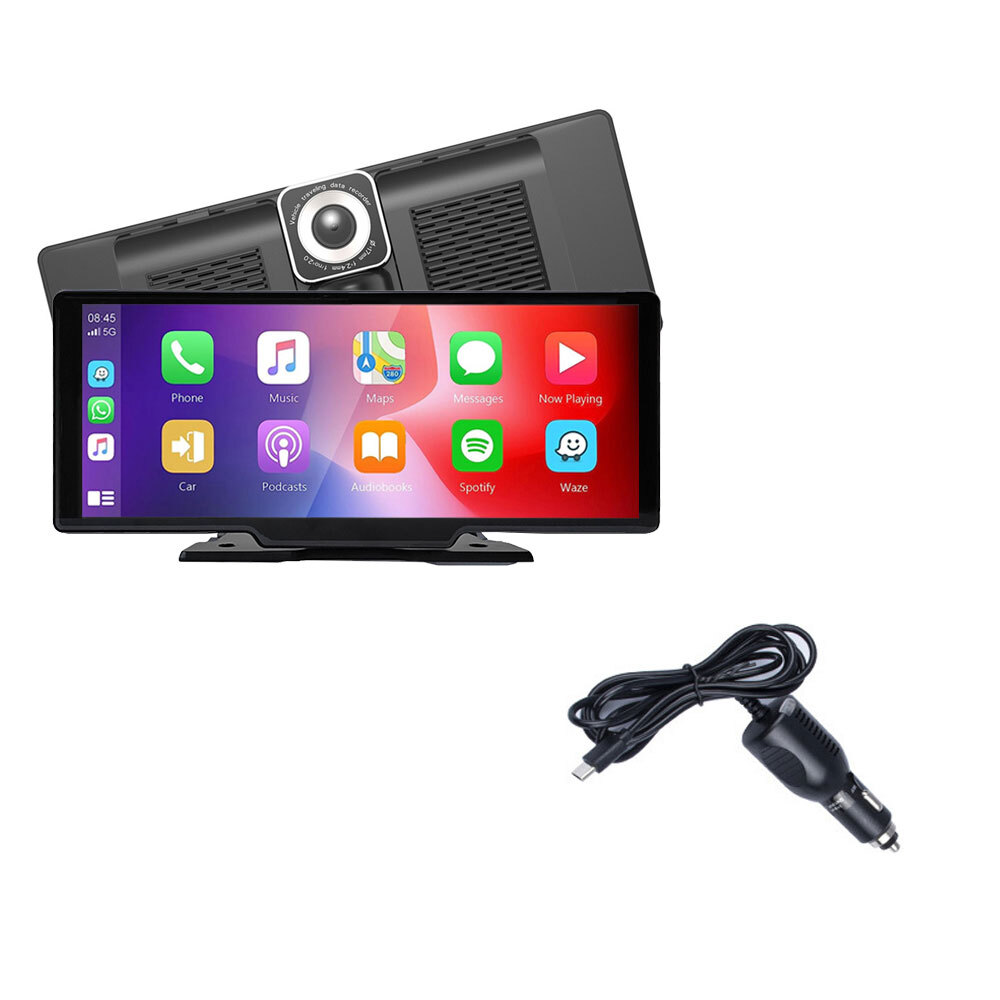 10.26" Widescreen DVR Android Auto HD Portable Apple Carplay Navigation+Dash Cam