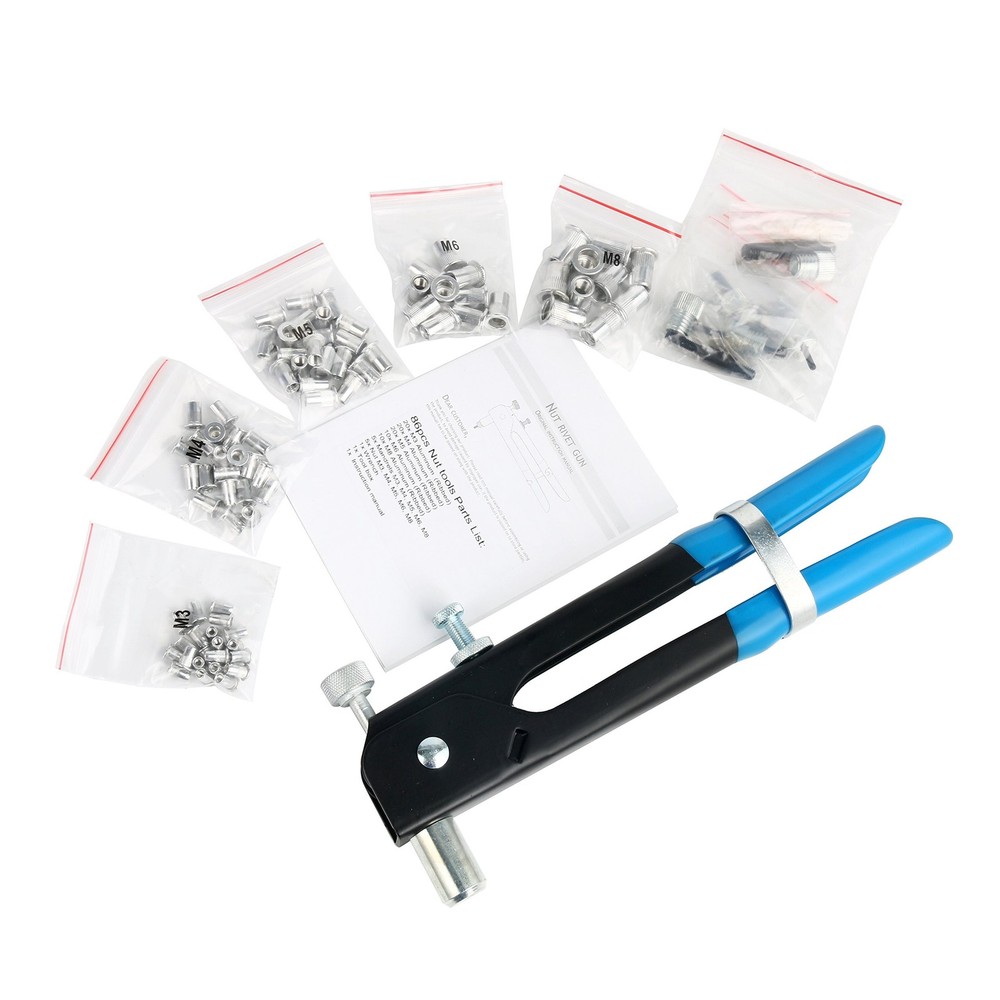 86pcs Heavy Duty Blind Rivet Nut Kit Set, Riveter Tool, Rivet Nut Gun, Thread...