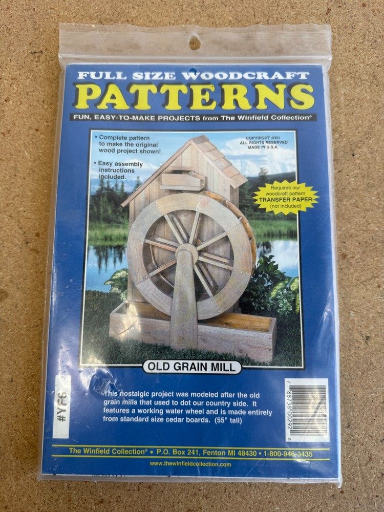 Full Size Woodcraft Patterns OLD GRAIN MILL #YF6