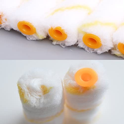 100 Pieces 4 Inch Paint Roller Covers Small Roller Nap with Roller Frame Kit
