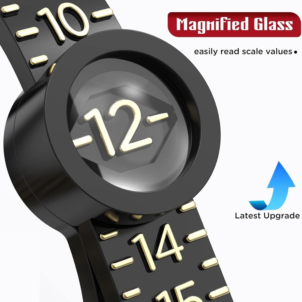 2 Pcs Ring Sizer Measuring Tool, Reusable Finger Size Ruler with black, white