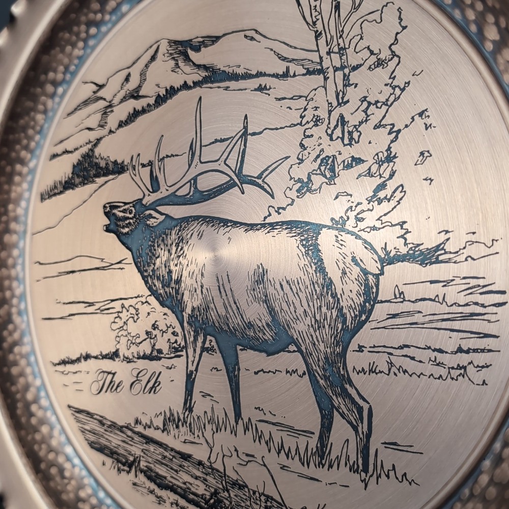 VTG Solid Copper Plate Bear Fish Mountain by Fantasy CopperWare 11.5" Lodge