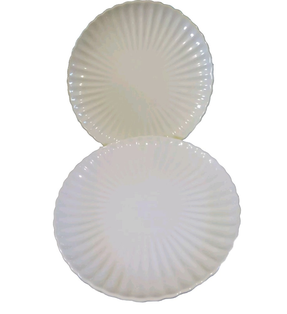 Market Square Dinnerware Plates Stoneware Scalloped Edging 2 Replacements 10.6"
