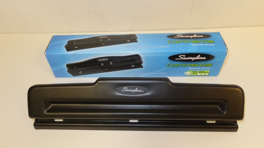 Swingline Commercial Desktop Punch, Fully Adjustable, Black (74020)