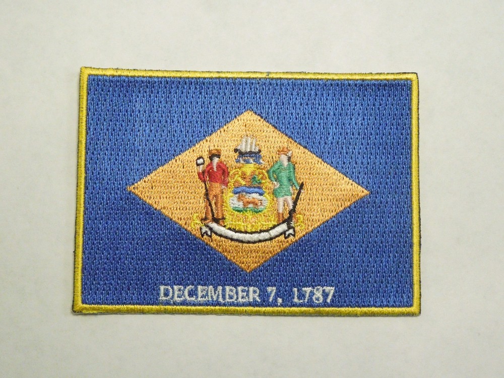 Delaware State Flag Seal Embroidered Iron On Patch