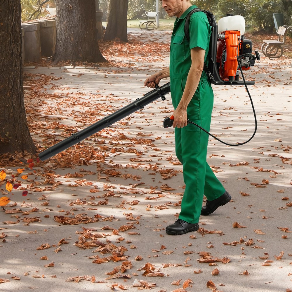 2-stroke Leaf Blower Tool Manual Gasoline Power Backpack Dust Blowing Machine