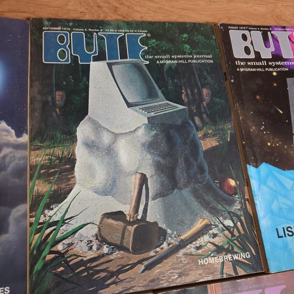 Lot of 7 Vintage BYTE Magazines from 1979 Retro Computing lisp