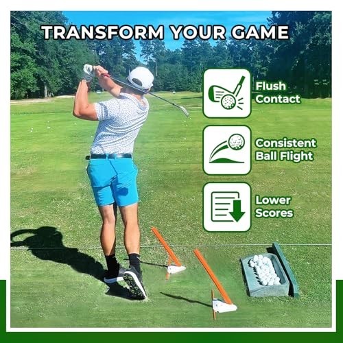 Golf Swing Training Aid - Alignment Discs & Rods for Setup, Posture & Swing Fixe
