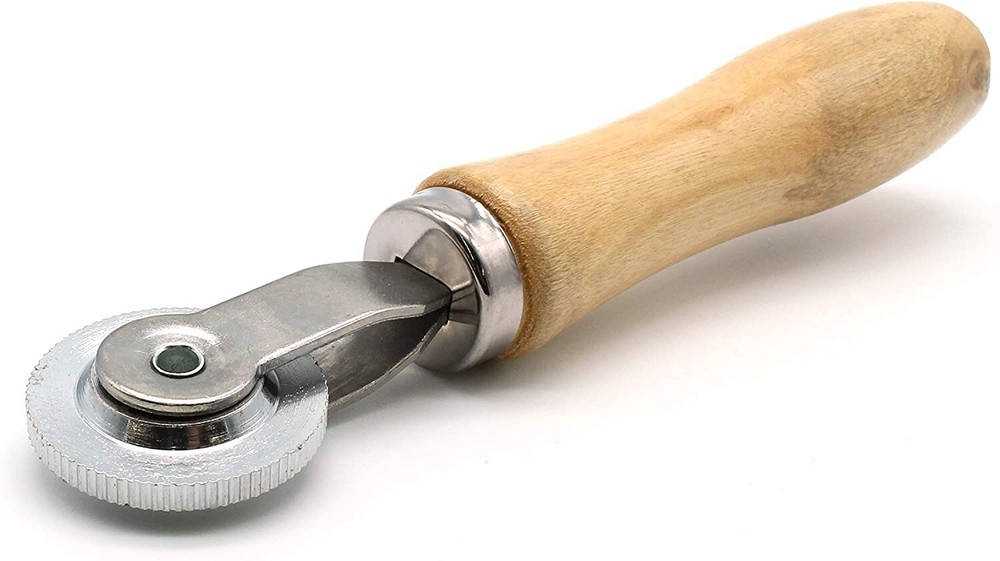Tire Patch Stitcher wood handle, ball bearing roller