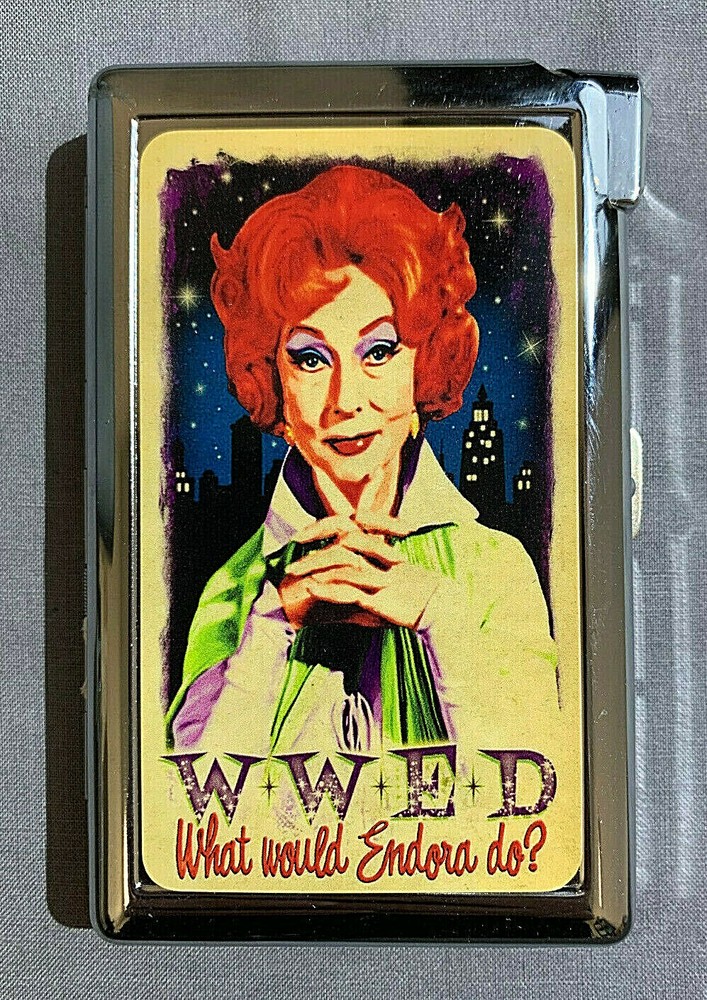 WWED Witch 100's Size Cigarette Case with lighter ID Holder Wallet