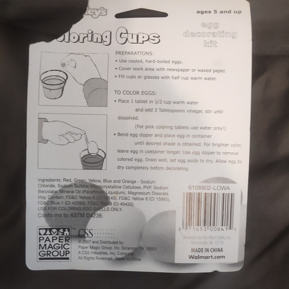 Dudley's Coloring Cups Egg Decorating Kit with Egg Dipper & Magic Crayon