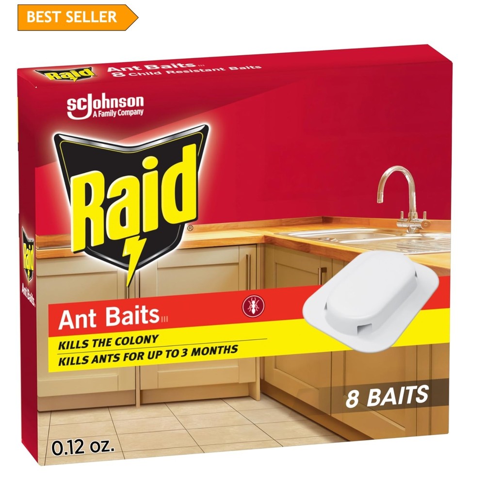 Child-Resistant Raid Ant Killer Baits - 8 Count for Effective Indoor Use
