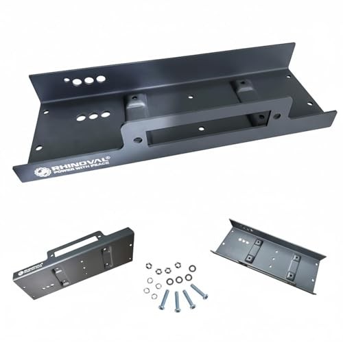 Universal Winch Mounting Plate, 10" x 4.5" Raised Bolt Pattern, Matte Gunmetal