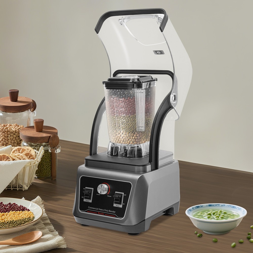 Silent Blender w/ Soundproof Shield Commercial Blender Machine Speed Control