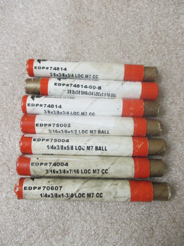 Lot of 7 Brubaker Tool End Mills