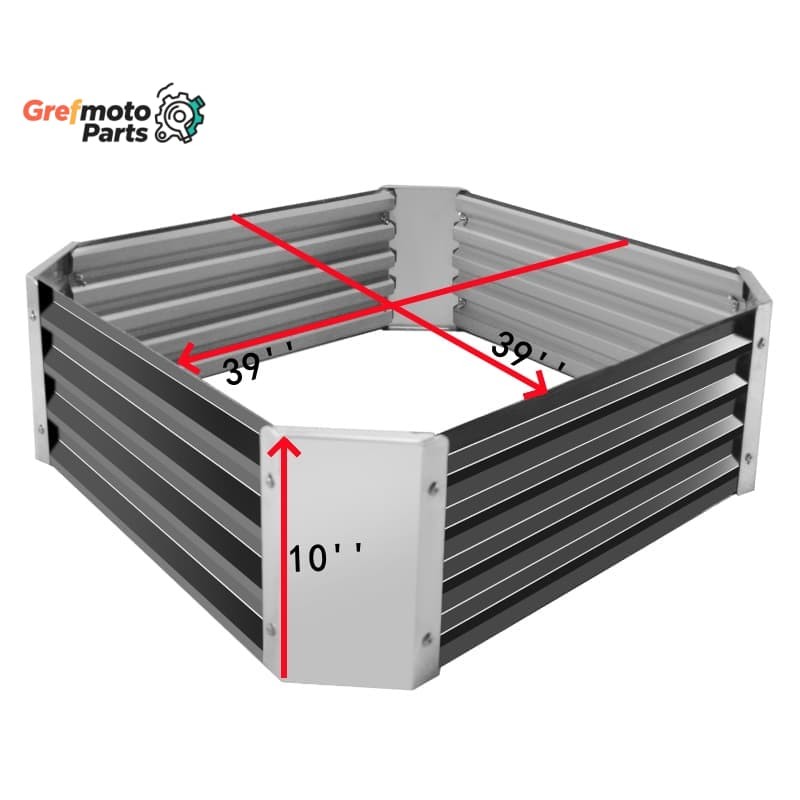 39''New Thickened Galvanized Raised Garden Bed Planter Box Flower Vegetable Box