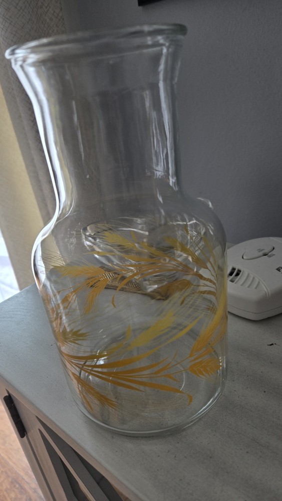 Libby Leaf Water Pitcher Clear Glass