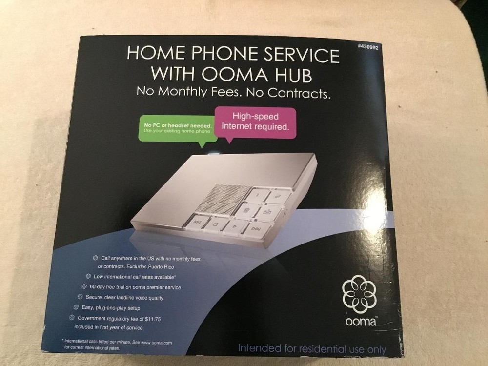 OOMA HOME PHONE SYSTEM HUB ALMOST FREE PHONE & INTERNET SERVICE