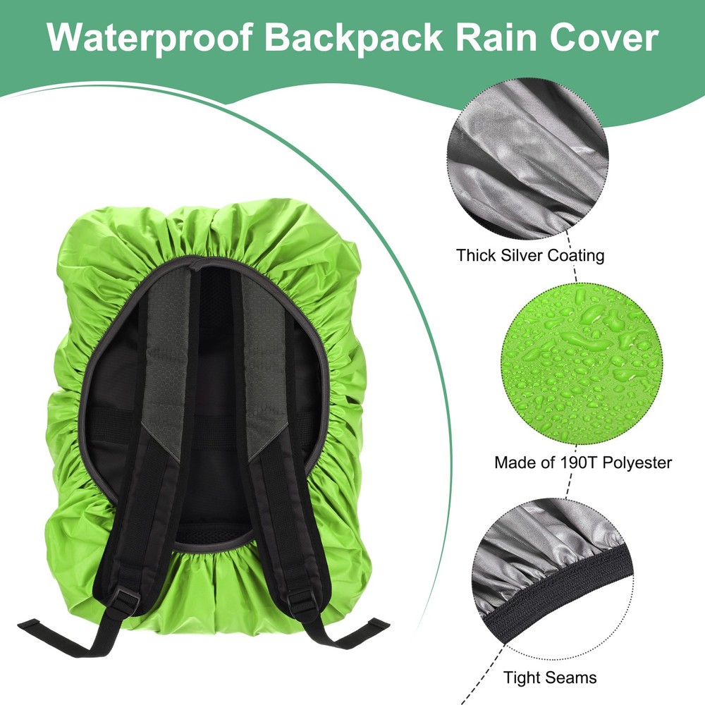 55L-65L Backpack Rain Cover with A Vertical Reflective Strap [Grass Green]