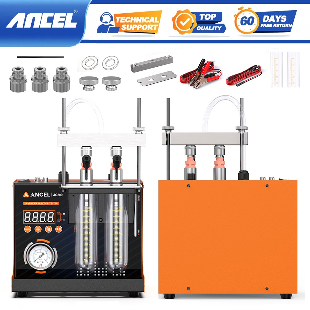 ANCEL JC200 2-Cylinder Injector Cleaner with Spray Pattern and Flow Test功能
