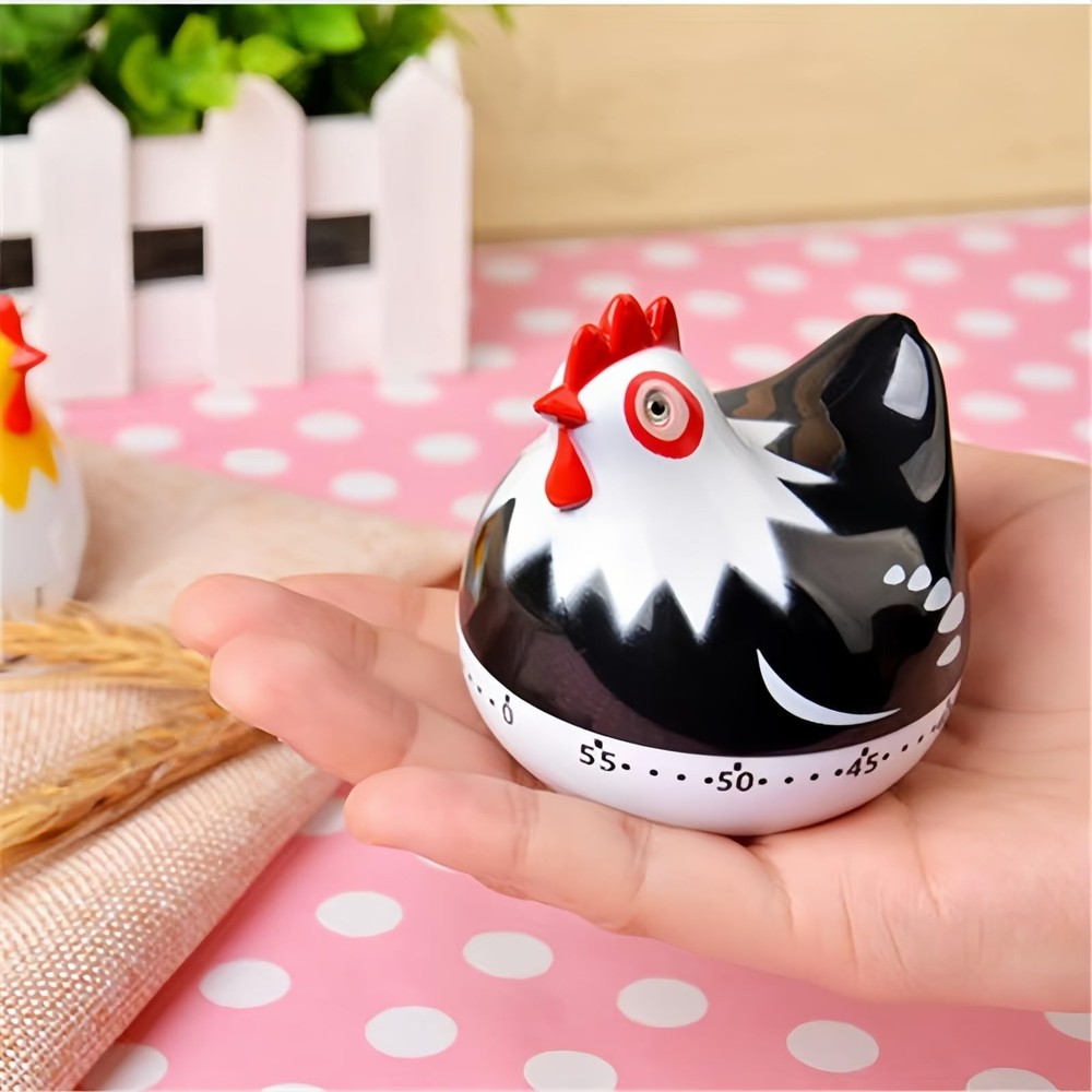 Cute Chicken-Shaped Kitchen Timer – 60-Minute Mechanical Timer for Cooking, B...
