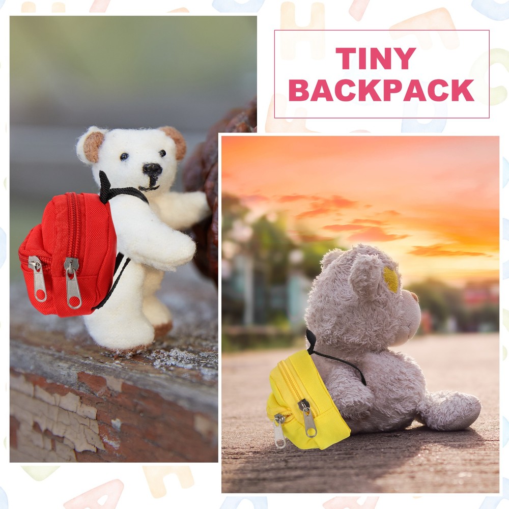 Mini Doll Zipper Backpack, Tiny Doll Backpack(Purple/Dark Blue, 2pcs)