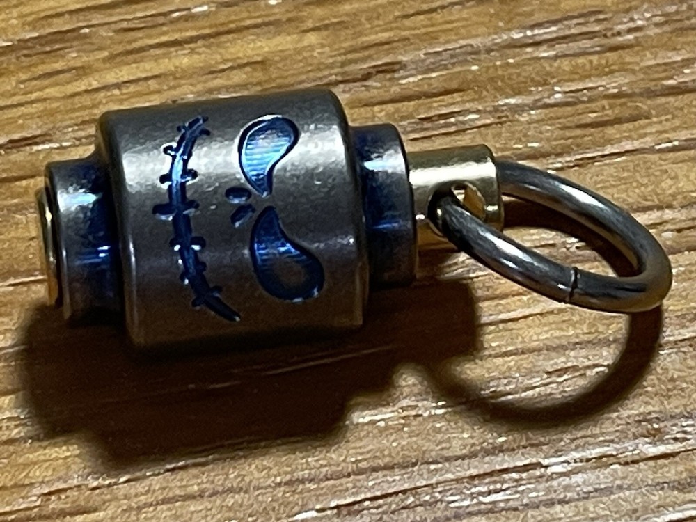 EDC Titanium Rotating Bead Pendant, Zipper Pull, Keychain Add On Titanium Silver