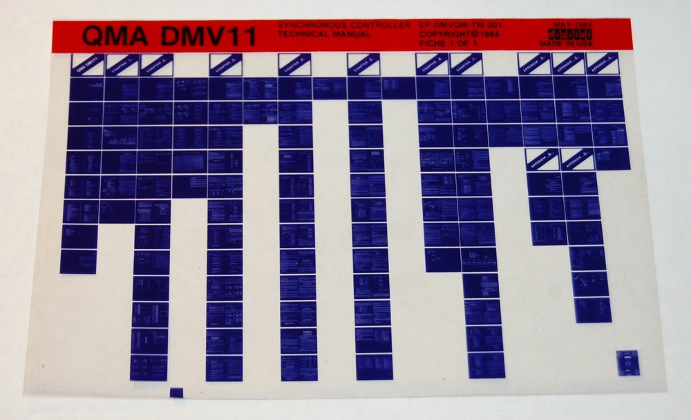 DEC QMA DMV11 Synchronous Controller Technical Manual, Microfiche