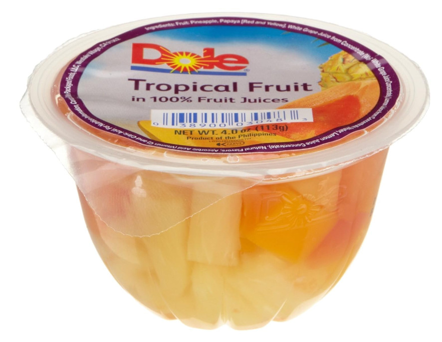 Dole Tropical Fruit In 100% Juice, 4 Ounce, 36 Per Case