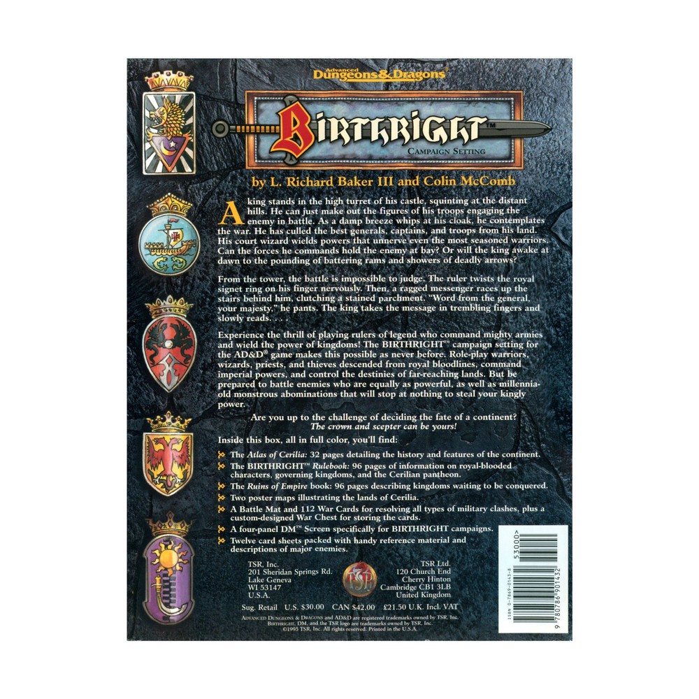 TSR Birthright Birthright Campaign Setting Fair/NM