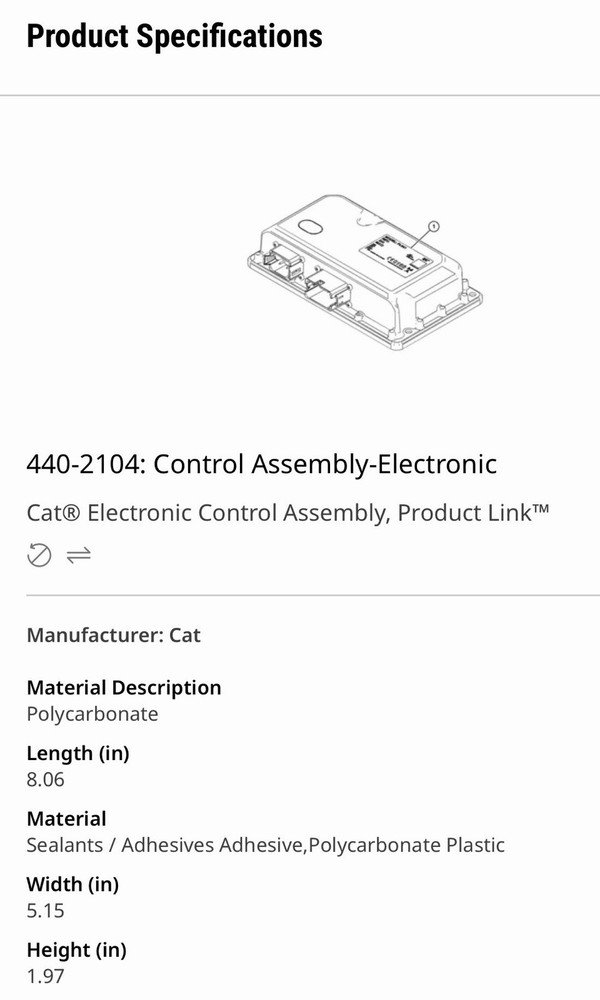 Caterpillar CAT : 440-2104 Electronic Control Assembly | Product Link ECM Module