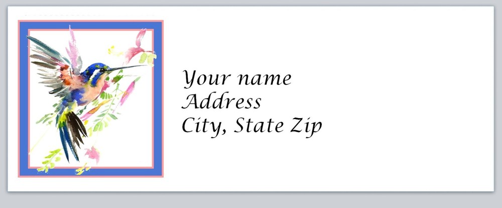 Personalized Address Labels Hummingbird  (p202a)