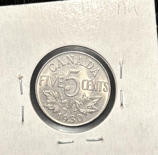 Canada 1930 five cents Km 29 AU (1)